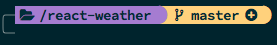 Left side of terminal prompt showing tracked files in git tree.