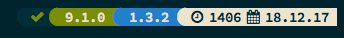 Right side of terminal prompt with NodeJS version, Yarn version, time and date.